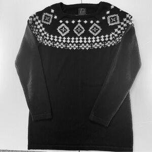 OVERLAND 100% Baby Alpaca Fair Isle Yoke Tunic Sweater - Small - EUC